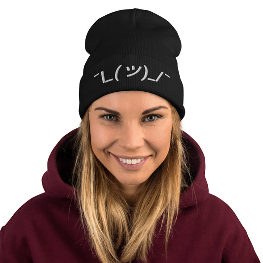 Embroidered Shrug Beanie